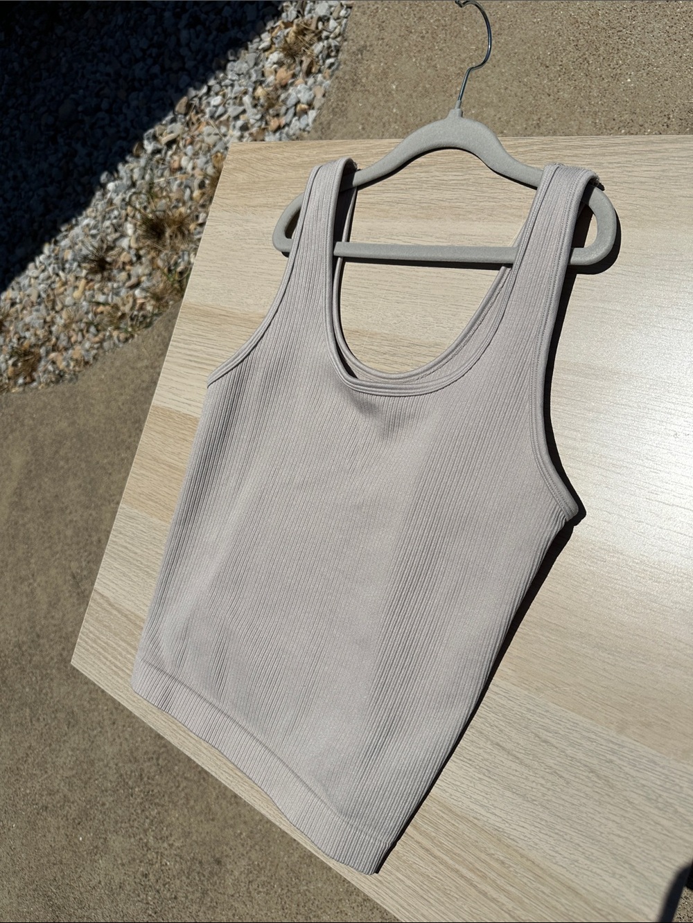 NEVER WORN a new day Ribbed Tank Top - Taupe Purply Gray - Picture 3 of 5
